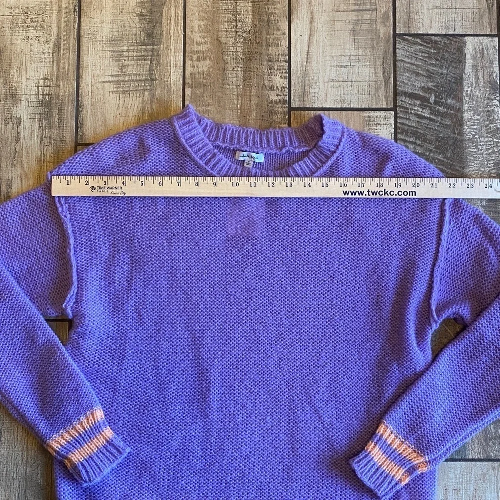 Purple Knit Sweater with peach Stripes 🆕